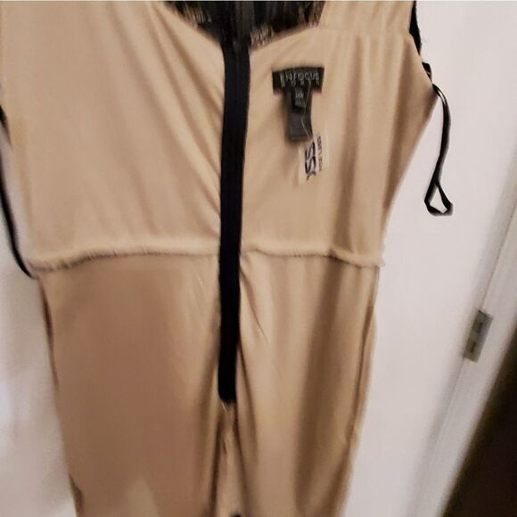 BRAND NEW ENFOCUS LACE BLACK &TAN SLEEVELESS ROUND NECKLINE DRESS - Picture 8 of 10